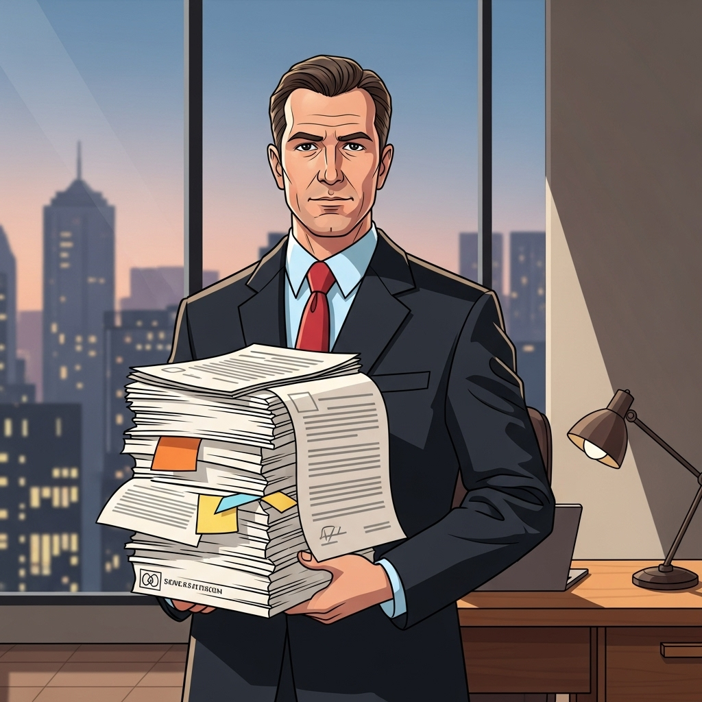 Иллюстрация: юрист с документами