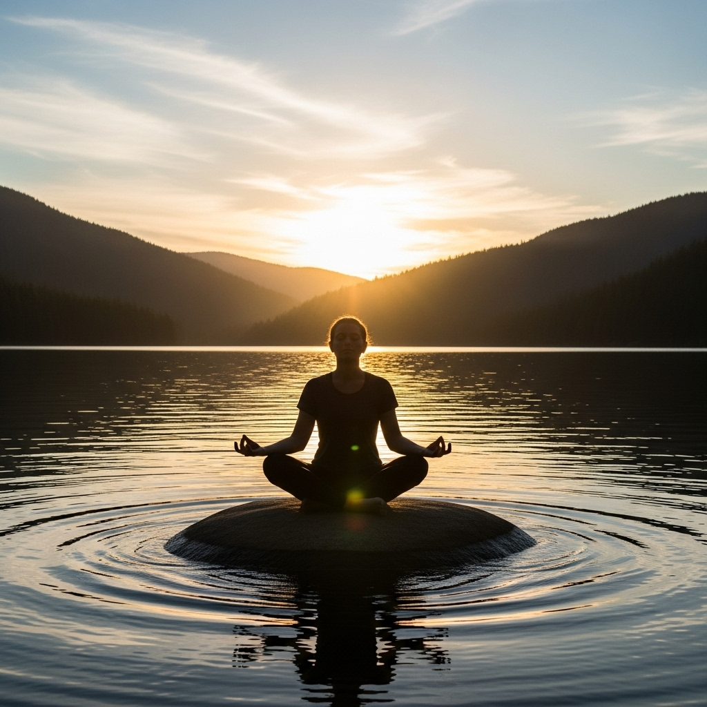 Иллюстрация: человек медитирует